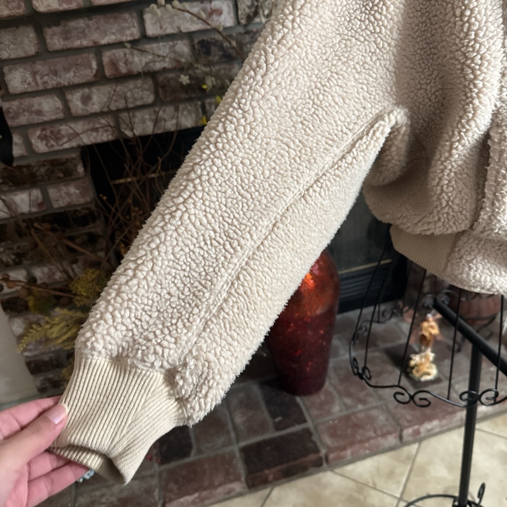 Vintage Rare Lmeaire X Uniqlo Cream Sherpa Fleece Bomber Jacket - Picture 3 of 10